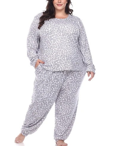 White Mark Plus Leopard Lounge Set, 2-Piece