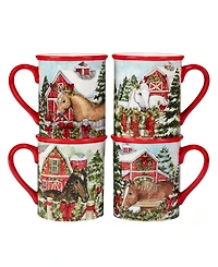 Homestead Christmas 4 Piece Mug Set