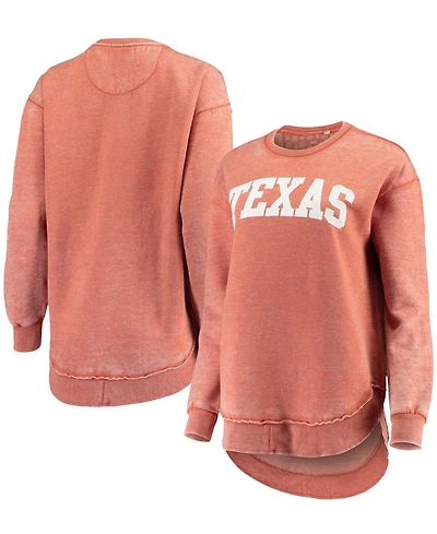 Women's Texas Orange Texas Longhorns Vintage-Like Wash Pullover Sweatshirt