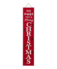 Glitzhome Lighted Wooden Pet "Christmas" Porch Sign, 42"