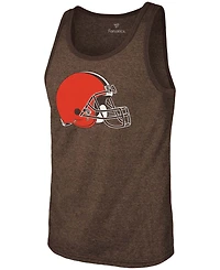 Men's Nick Chubb Heathered Brown Cleveland Browns Name Number Tri-Blend Tank Top