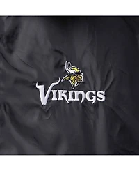 Men's Black Minnesota Vikings Coaches Classic Raglan Full-Snap Windbreaker Jacket