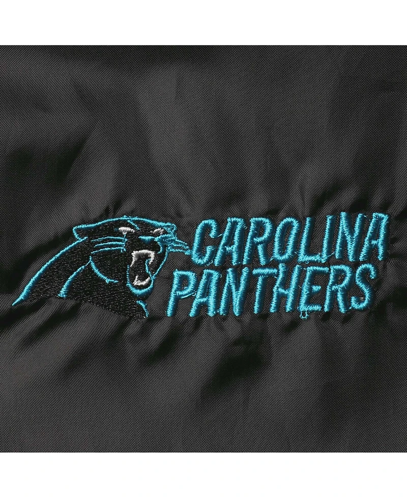Men's Black Carolina Panthers Coaches Classic Raglan Full-Snap Windbreaker Jacket