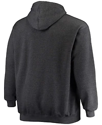 Men's Big and Tall Heathered Charcoal Los Angeles Rams Practice Pullover Hoodie