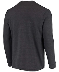 Men's Charcoal Philadelphia Eagles Maverick Thermal Henley Long Sleeve T-shirt