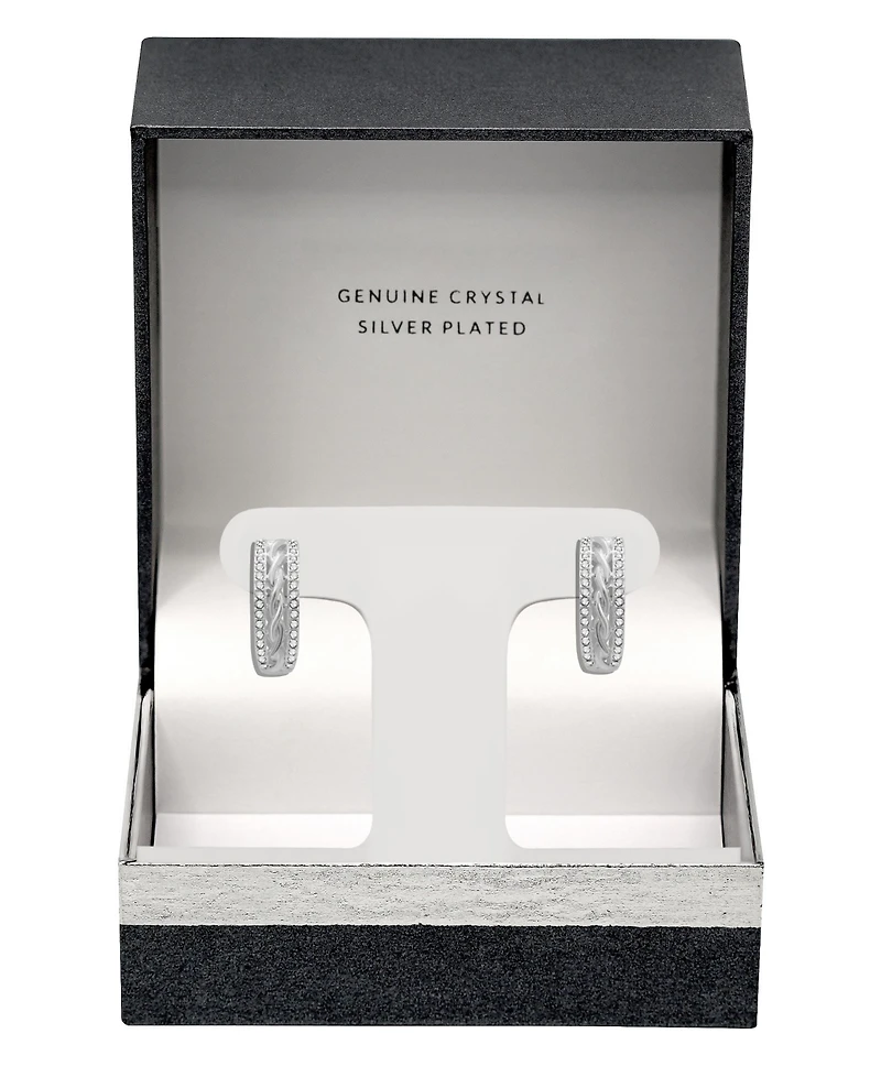 Silver or Gold Plated Twist Center Hinge Hoop Earrings