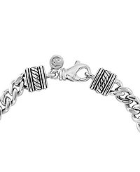 Effy Men's Rondelle & Curb Link Bracelet in Sterling Silver