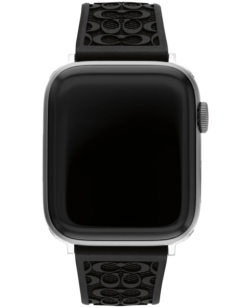 Coach Black Silicone Strap 42/44/45mm Apple Watch Band