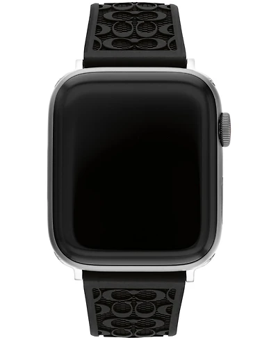 Coach Black Silicone Strap 42/44/45mm Apple Watch Band
