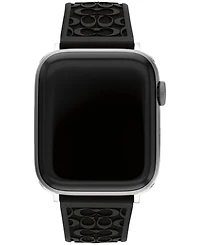 Coach Black Silicone Strap 42/44/45mm Apple Watch Band
