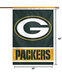 Multi Green Bay Packers 28" x 40" Primary Logo Single-Sided Vertical Banner