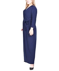 Ny Collection Plus Faux-Wrap Maxi Dress