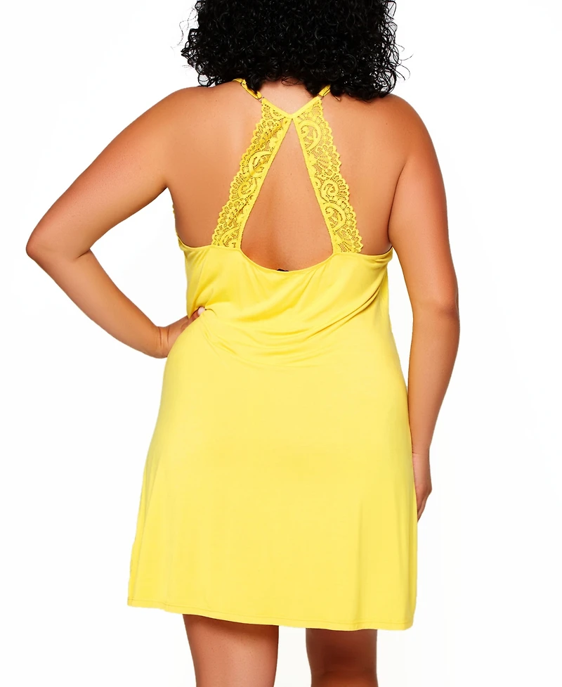 Zennie Plus Modal and Lace Chemise Lingerie
