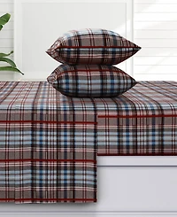 Azores Home Brentwood Plaid Extra Deep Pocket Flannel 4-Pc. Sheet Set