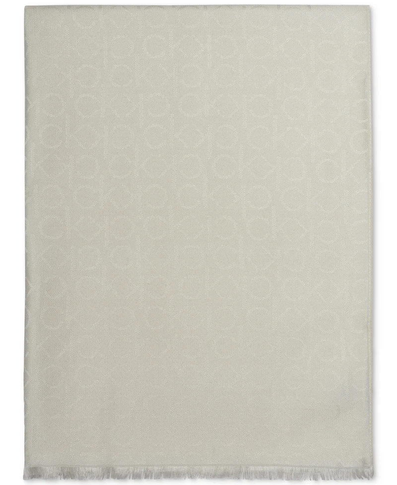 Calvin Klein Monogram Ck Logo-Print Pashmina Wrap Scarf