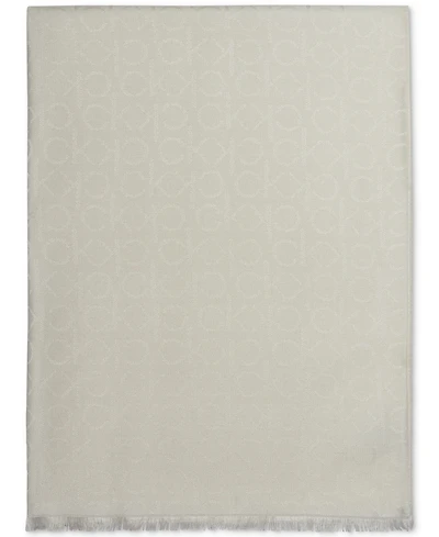 Calvin Klein Monogram Ck Logo-Print Pashmina Wrap Scarf