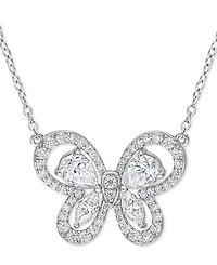 Lab-Grown Moissanite Butterfly 18" Pendant Necklace (1-3/4 ct. t.w.) in Sterling Silver