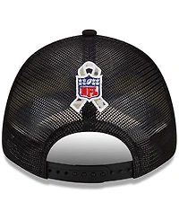 Men's Black-Camouflage Buffalo Bills 2021 Salute To Service Trucker 9FORTY Snapback Adjustable Hat