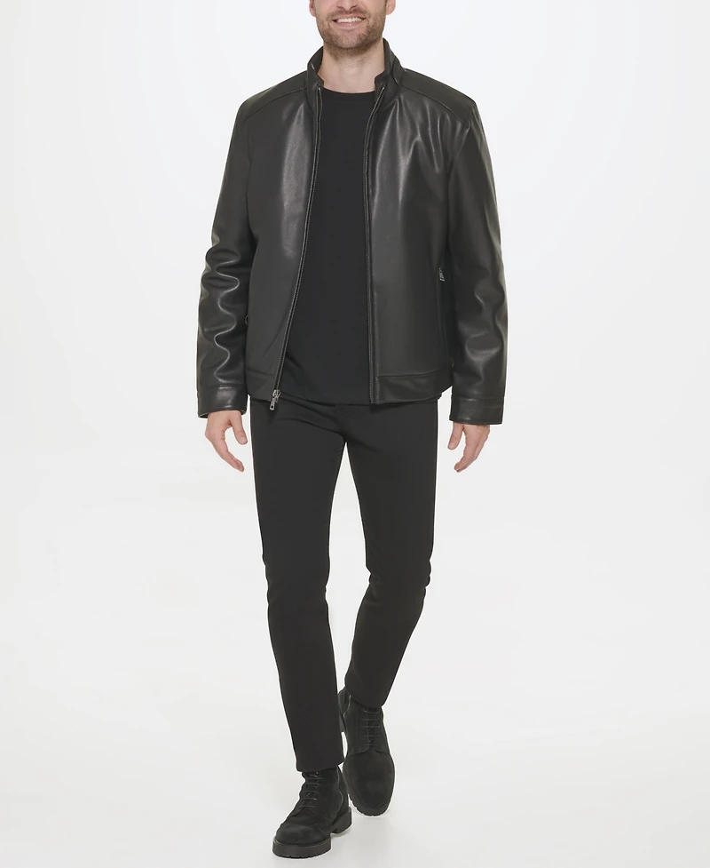Cole Haan Men's Faux-Leather Motto Jacket