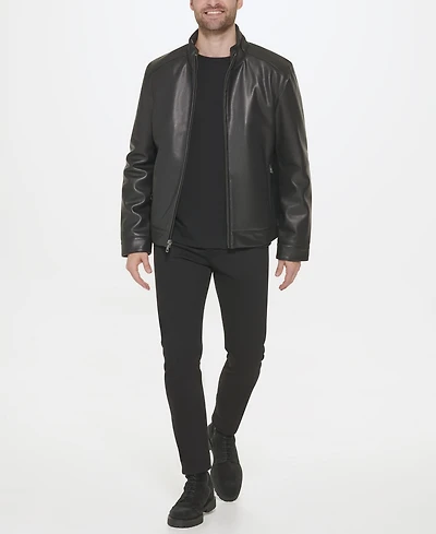 Cole Haan Men's Faux-Leather Motto Jacket