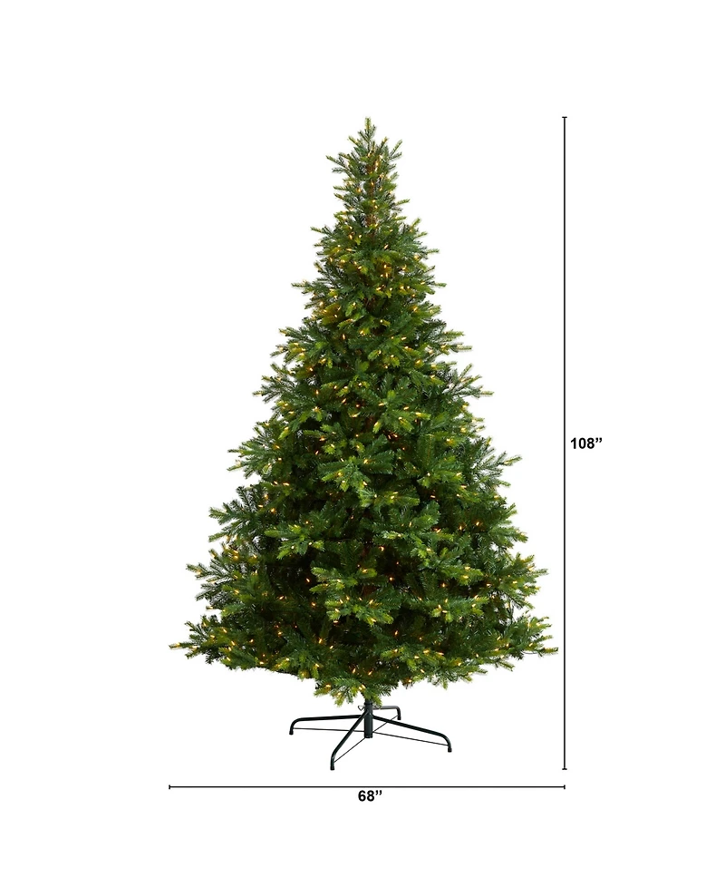 North Carolina Spruce Artificial Christmas Tree with 750 Clear Lights and 1912 Bendable Branches, 9'