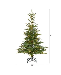 Layered Washington Spruce Artificial Christmas Tree with 200 Clear Lights and 385 Bendable Branches, 5'