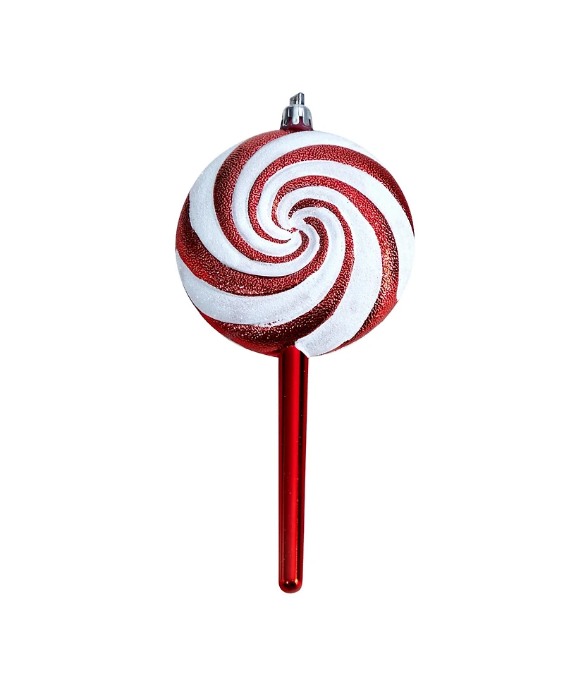 Candy Cane Lollipop 4 Piece Holiday Deluxe Christmas Shatterproof Ornament Set, 7'
