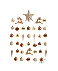 Holiday Christmas 40 Piece Lux Shatterproof Ornament Set