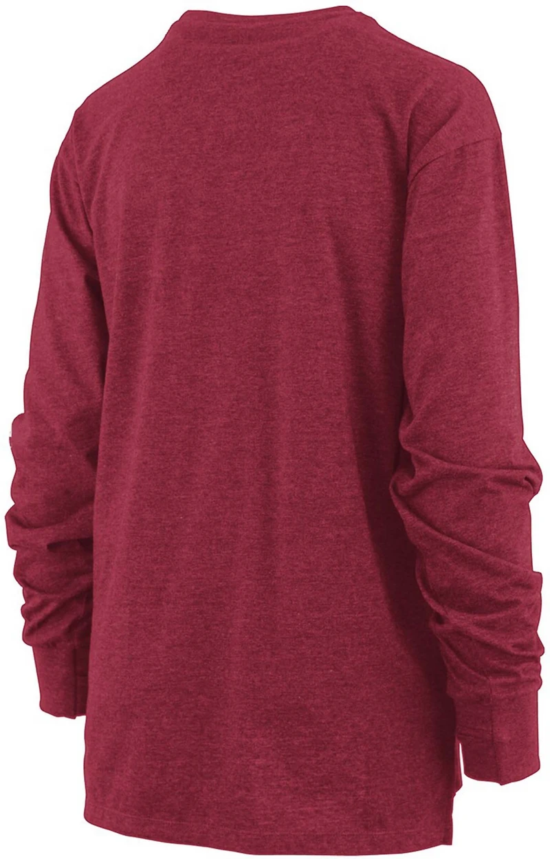 Pressbox Women's Heathered Crimson Indiana Hoosiers Two-Hit Canyon Long Sleeve T-Shirt