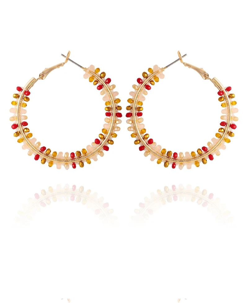 T Tahari Fall Awakenings Hoop Earrings with Stones