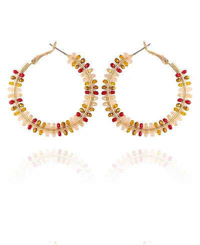 T Tahari Fall Awakenings Hoop Earrings with Stones