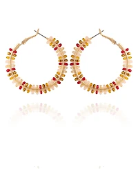 T Tahari Fall Awakenings Hoop Earrings with Stones
