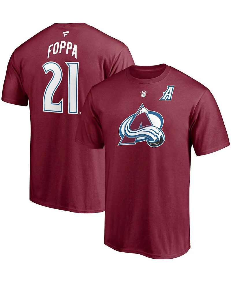 Men's Peter Forsberg Burgundy Colorado Avalanche Authentic Stack Retired Player Nickname Number T-shirt