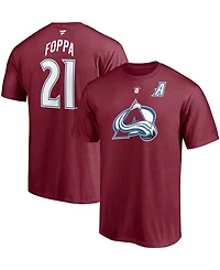 Men's Peter Forsberg Burgundy Colorado Avalanche Authentic Stack Retired Player Nickname Number T-shirt