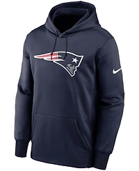 Men's Navy New England Patriots Fan Gear Primary Logo Performance Pullover Hoodie