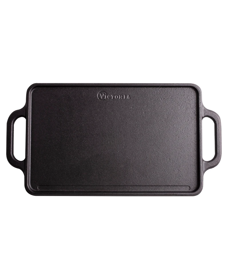 Victoria Rectangular 13" Cast Iron, Reversible Griddle Grill