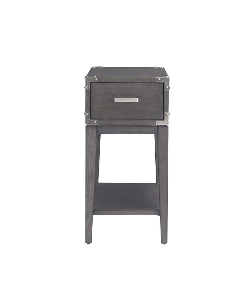 Leick Home Beckett Rustic Side Table, Anthracite, Pewter