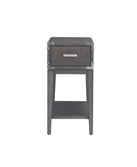 Leick Home Beckett Rustic Side Table, Anthracite, Pewter