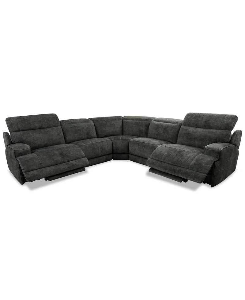 Sebaston -Pc. Fabric Sectional with Power Motion Recliners
