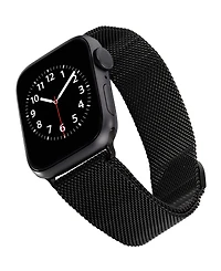 WITHit Black Stainless Steel Mesh Band designed for Apple Watch 42mm (Series 1-3 only) & 44/45/46/49mm (Ultra & Ultra 2)