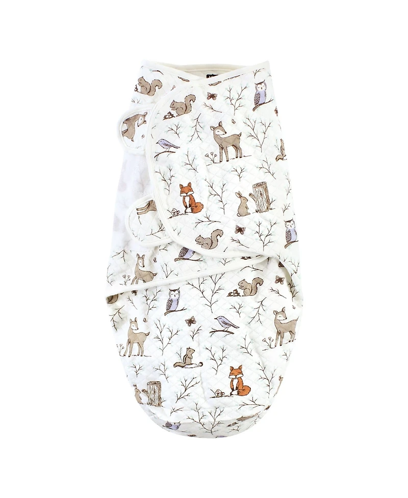 Hudson Baby Girls Quilted Cotton Swaddle Wrap 3pk Farm Animals, 0-3 Months