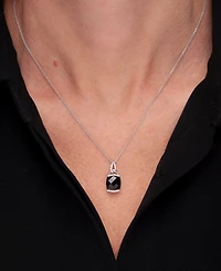 2-Pc. Set Onyx & Diamond (1/10 ct. tw.) Pendant Necklace & Matching Stud Earrings in Sterling Silver