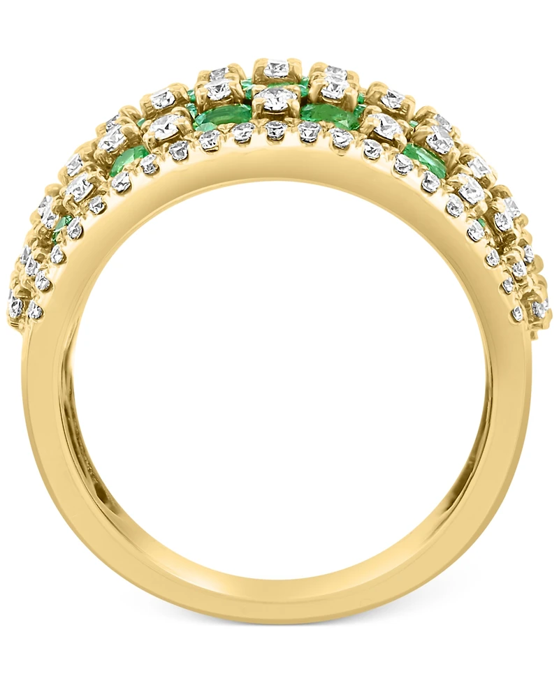 Effy Emerald (3-3/4 ct. t.w.) & Diamond (1-1/5 Statement Ring 14k Gold