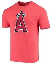 Men's Red Los Angeles Angels Weathered Official Logo Tri-Blend T-shirt