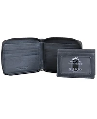 Men's Bellagio Collection Zippered Bifold Wallet with Removable Pass Case