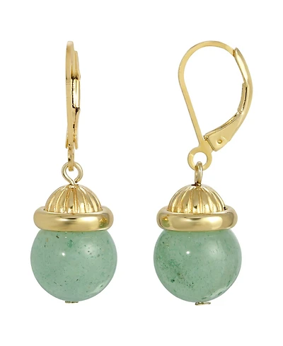 2028 Gold-Tone Genuine STone Earrings