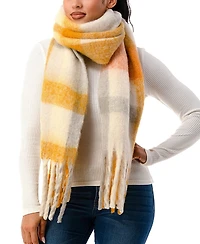 Marcus Adler Women's Plaid Fringe-Trim Blanket Scarf