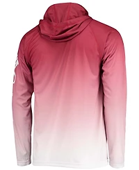 Men's Crimson Oklahoma Sooners Terminal Tackle Omni-Shade Upf 50 Long Sleeve Hooded T-shirt