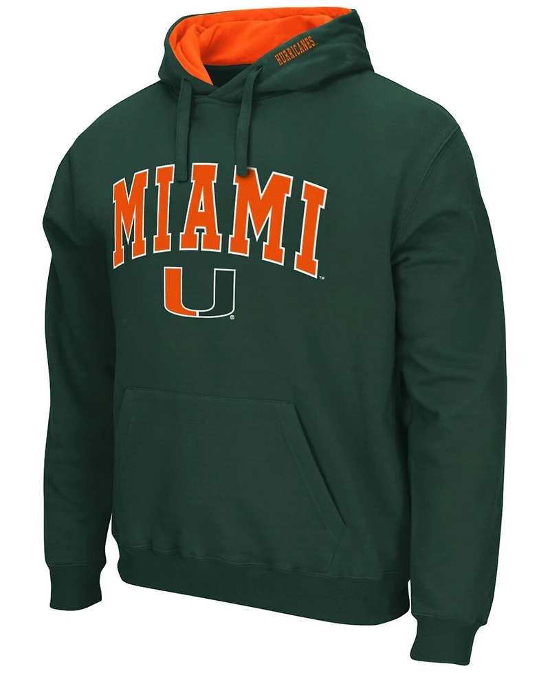 Men's Green Miami Hurricanes Arch Logo 3.0 Pullover Hoodie