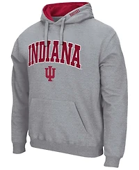 Men's Heathered Gray Indiana Hoosiers Arch Logo 3.0 Pullover Hoodie